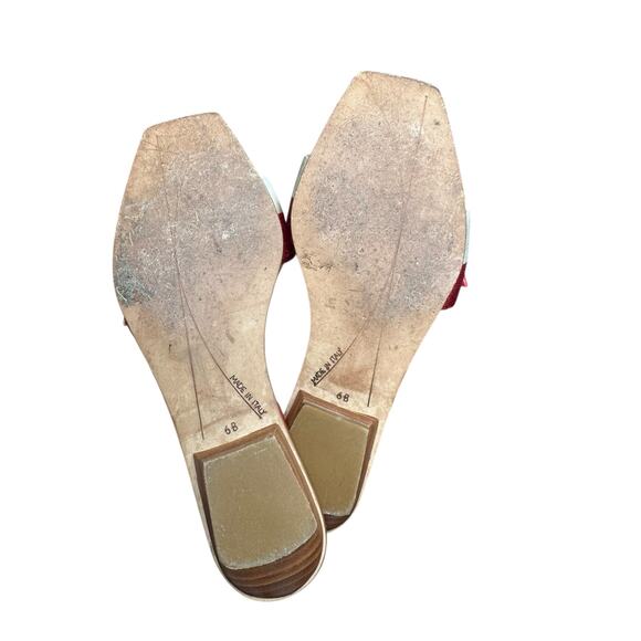 Kate Spade Sandals Red Cream Nautical Slip On Kitten Heel Sandals Size 6 - Picture 7 of 7